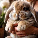 Holland Lop rabbit in hands