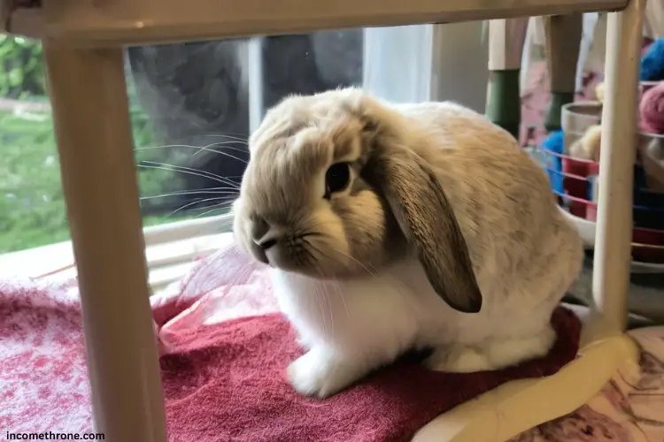 Holland Lop Rabbit in home